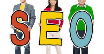 DIverse People Holding Text SEO