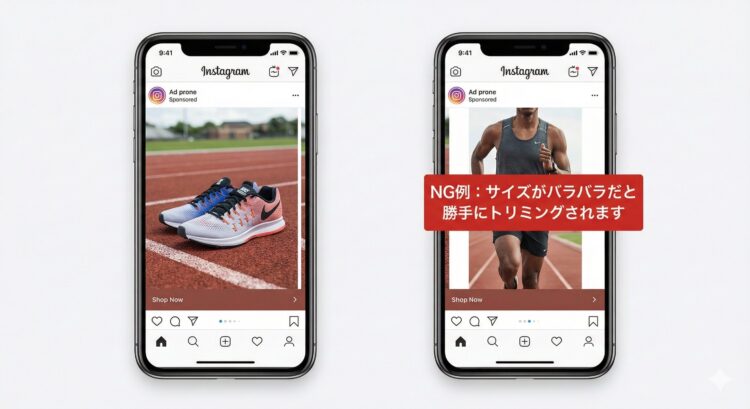 カルーセル広告のサイズ統一