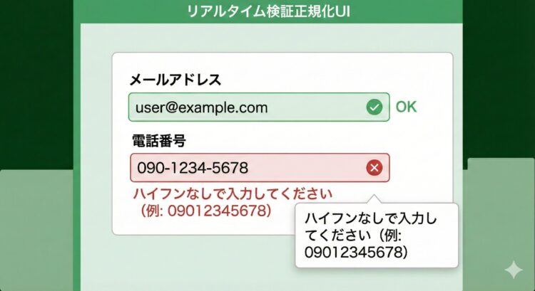 リアルタイム・バリデーション (入力チェック)