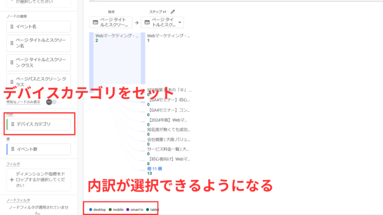 ga4内訳を選択