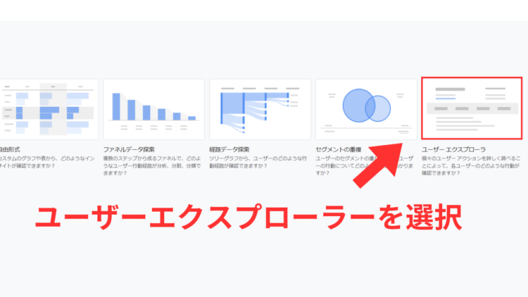 GA4ユーザーエクスプローラーを選択