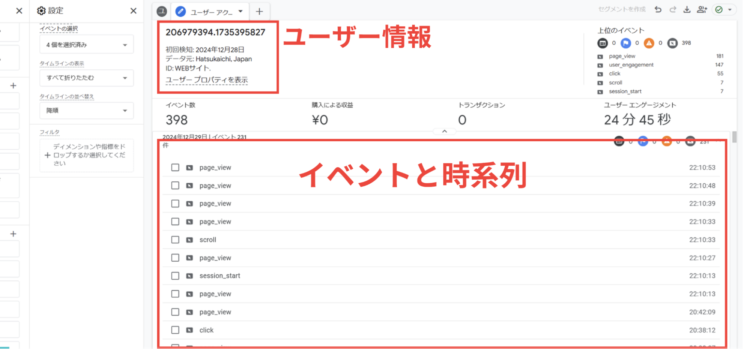 GA4ユーザーエクスプローラー見方